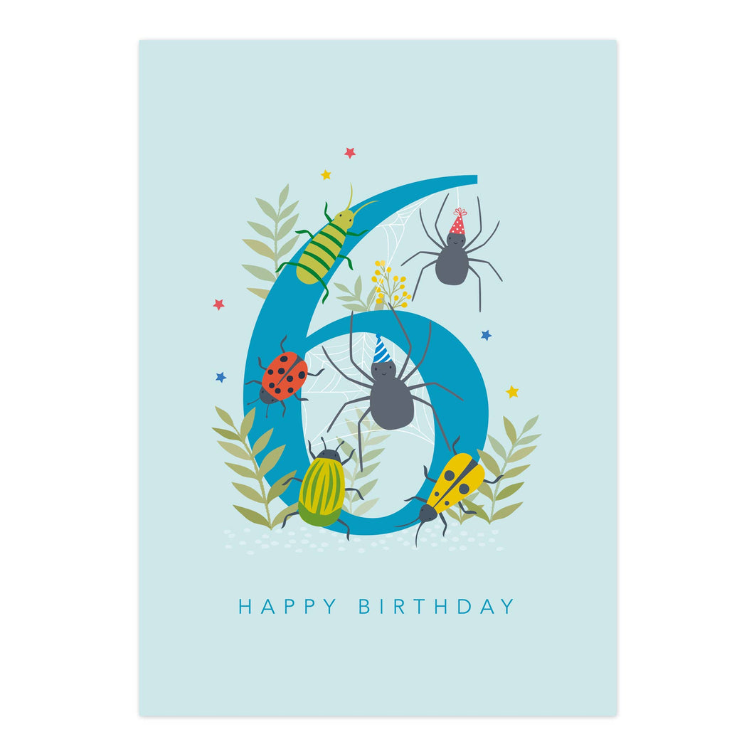 Age 6 Bugs Card