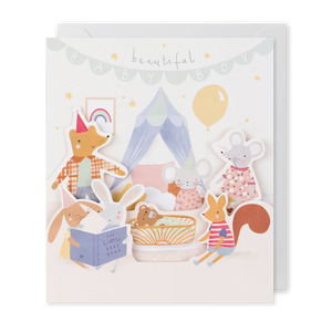 Beautiful Baby Boy Fold Out Card