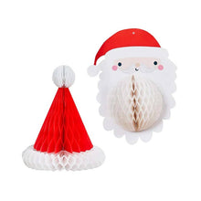 Load image into Gallery viewer, Santa Honeycomb Decorations Set