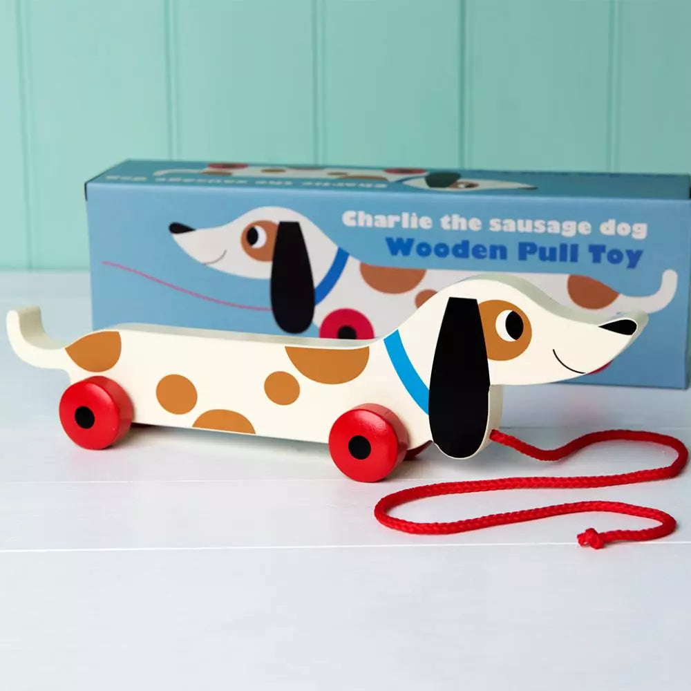 Charlie the Sausage Dog Wooden Pull Along Toy