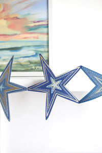 Blue Stars Concertina Garland