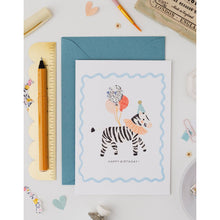 Load image into Gallery viewer, Liberty Zebra Birthday Card