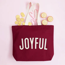 Load image into Gallery viewer, Joyful Burgundy Tote Bag