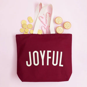 Joyful Burgundy Tote Bag