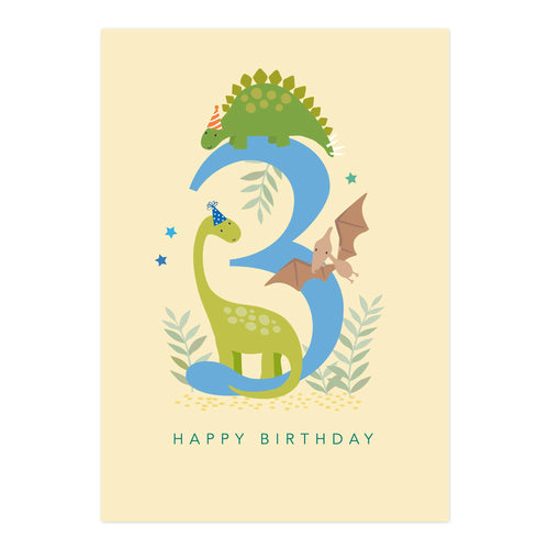 Age 3 Dinosaur Card