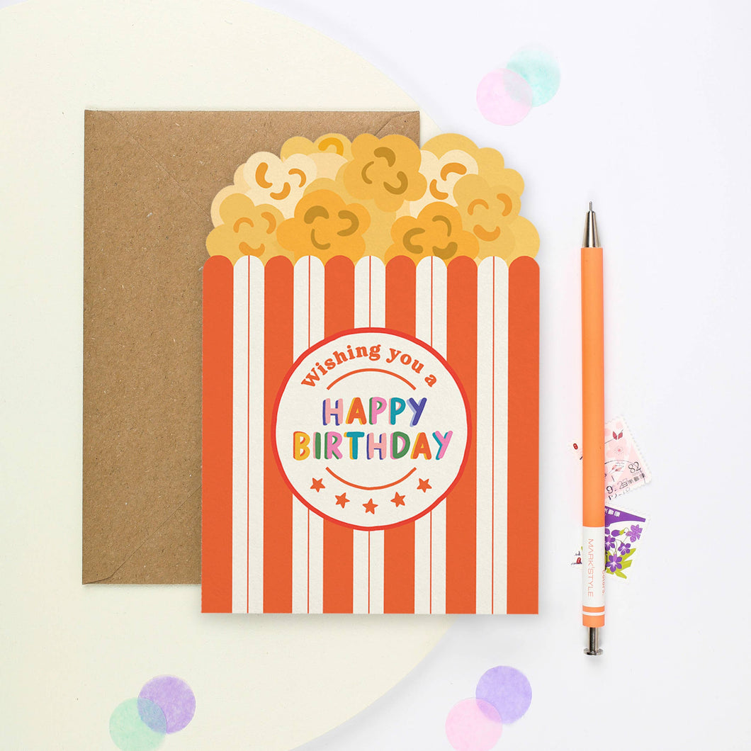 Popcorn Birthday Card