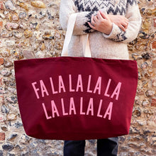 Load image into Gallery viewer, FaLaLaLaLa Burgundy Big Bag