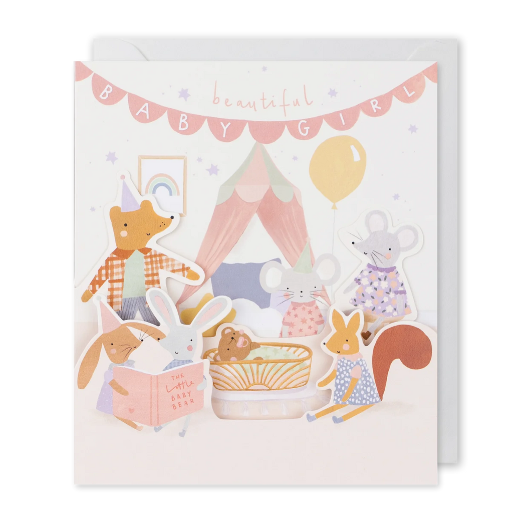 Beautiful Baby Girl Fold Out Card