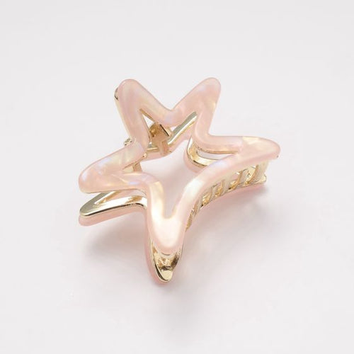 Pink Star Hair Claw Clip