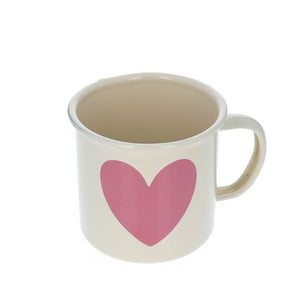 Small Pink Heart Enamel Mug