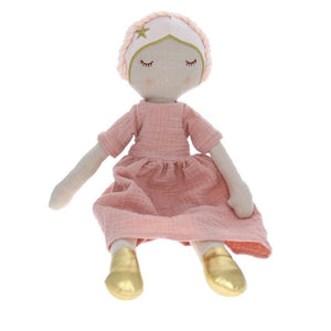 Pink & Gold Linen Rag Doll