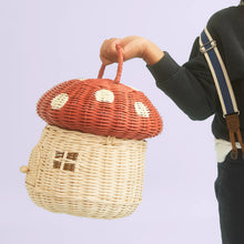 Load image into Gallery viewer, Red Mushroom Rattan Basket