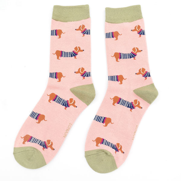 Parisian Pups Dusky Pink Ladies Socks