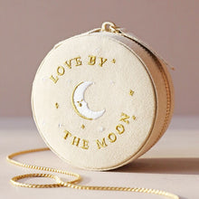 Load image into Gallery viewer, Beige Sun &amp; Moon Velvet Jewellery Box