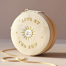 Load image into Gallery viewer, Beige Sun &amp; Moon Velvet Jewellery Box