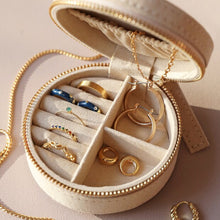 Load image into Gallery viewer, Beige Sun &amp; Moon Velvet Jewellery Box