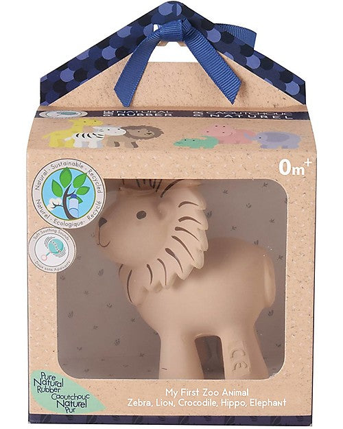 Boxed Lion Natural Rubber Rattle & Bath Toy