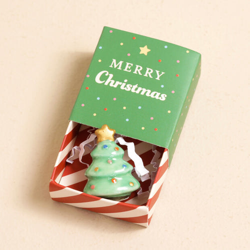 Tiny Matchbox Ceramic Christmas Tree