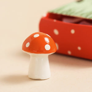 Tiny Matchbox Ceramic Mushroom