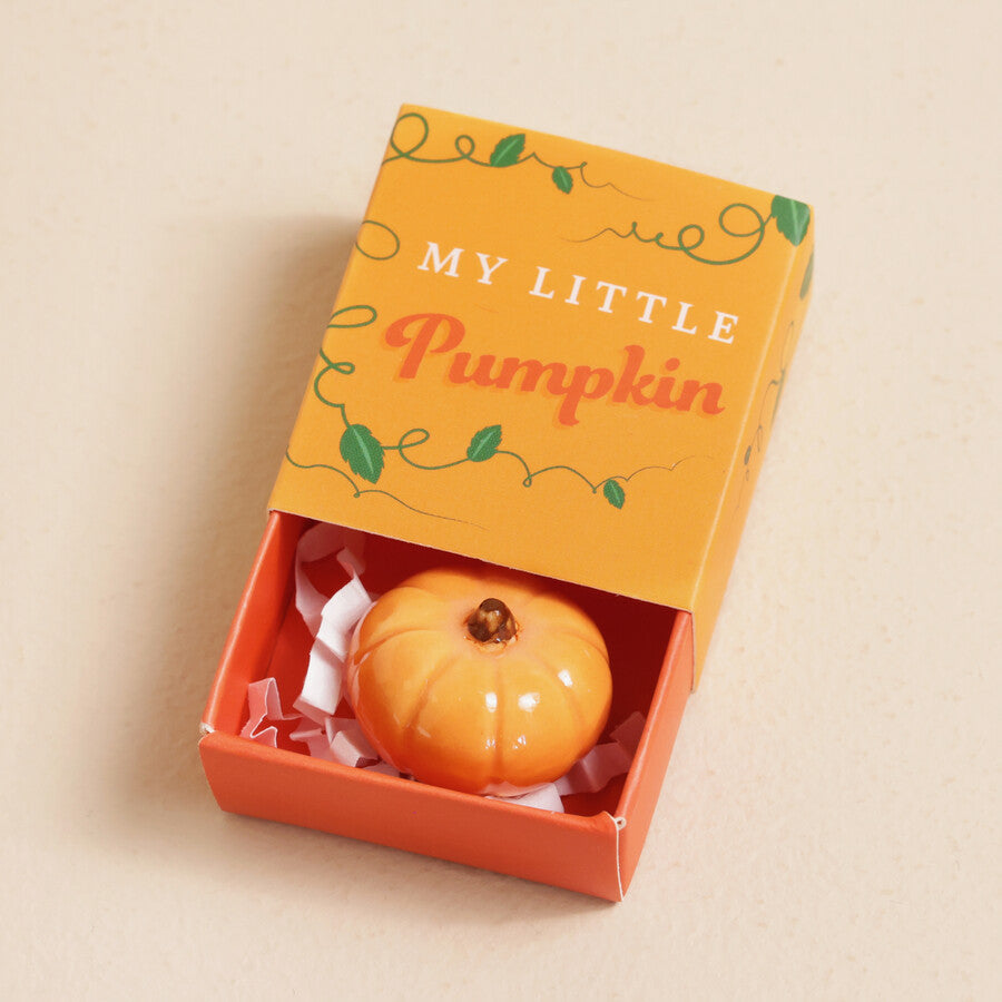 Tiny Matchbox Ceramic Pumpkin