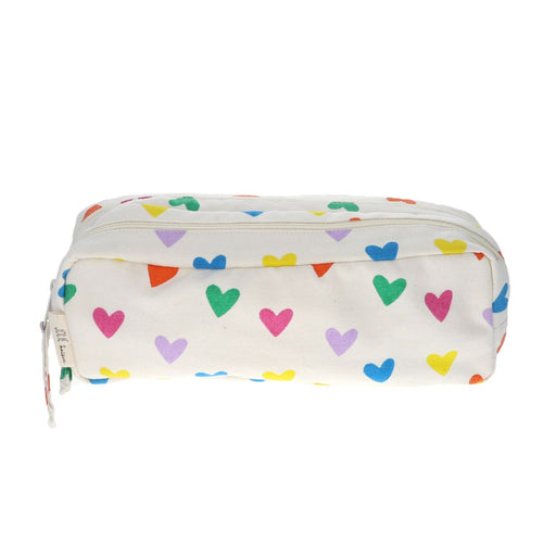 Multi Hearts Cotton Pencil Case