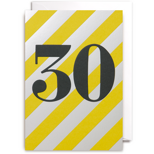Age 30 Stripe Birthday Card
