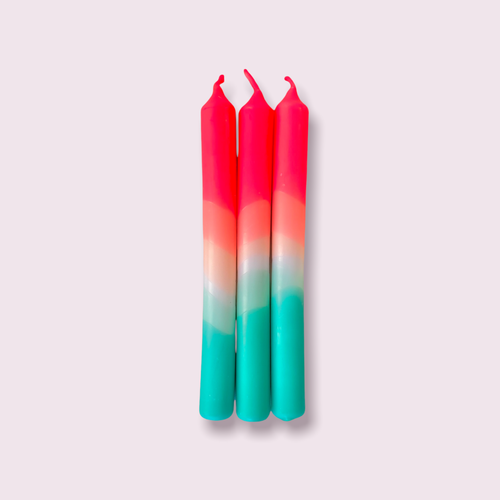 Watermelon Coast Dip Dye Candles