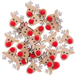 Silver Reindeer Wooden Confetti