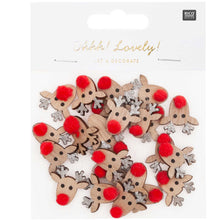 Load image into Gallery viewer, Silver Reindeer Wooden Confetti