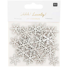 Load image into Gallery viewer, White Snowflake Wooden Confetti