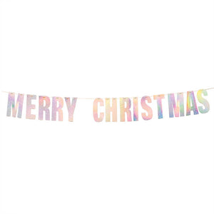 Iridescent Merry Christmas Garland