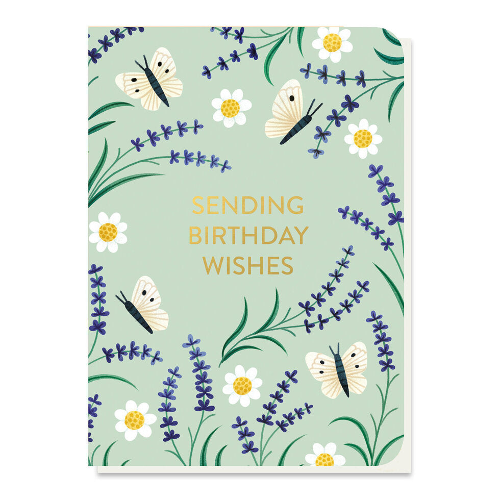 Lavender Seed Birthday Wishes Card