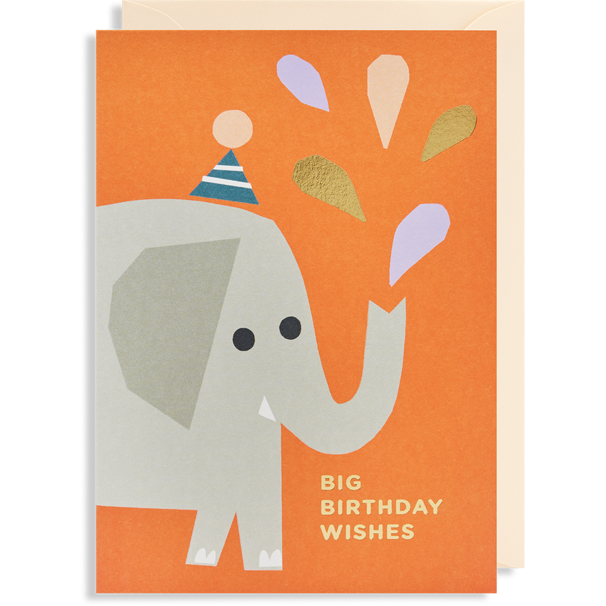 Big Birthday Wishes Elephant Card