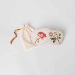 British Blooms Cream Embroidered Eye Mask