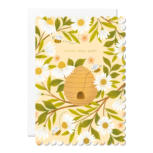 Happy Bee-Day Scalloped Card