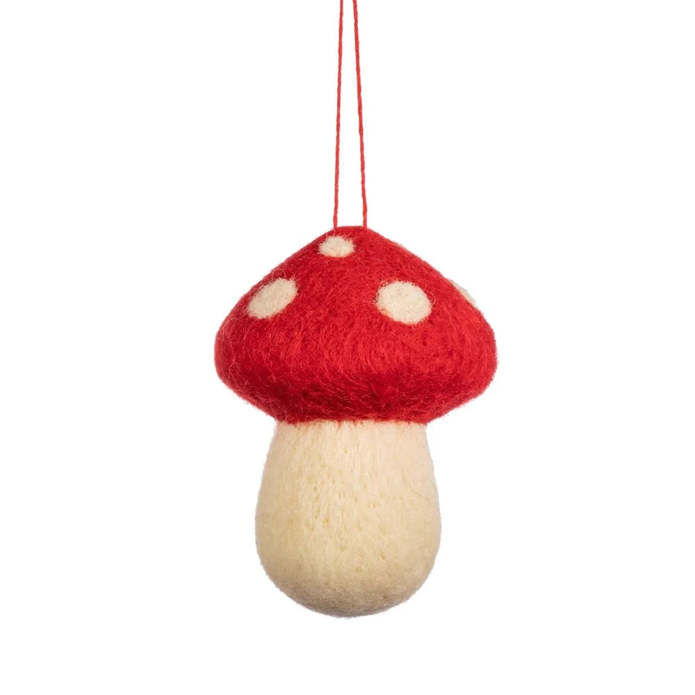 Felted Mushroom Hanging Decoration