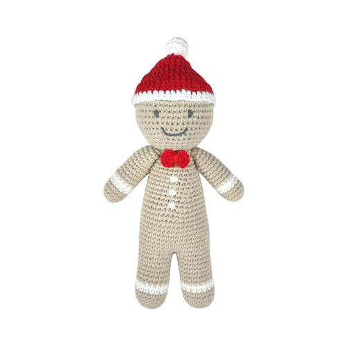 Gingerbread Man Crochet Rattle