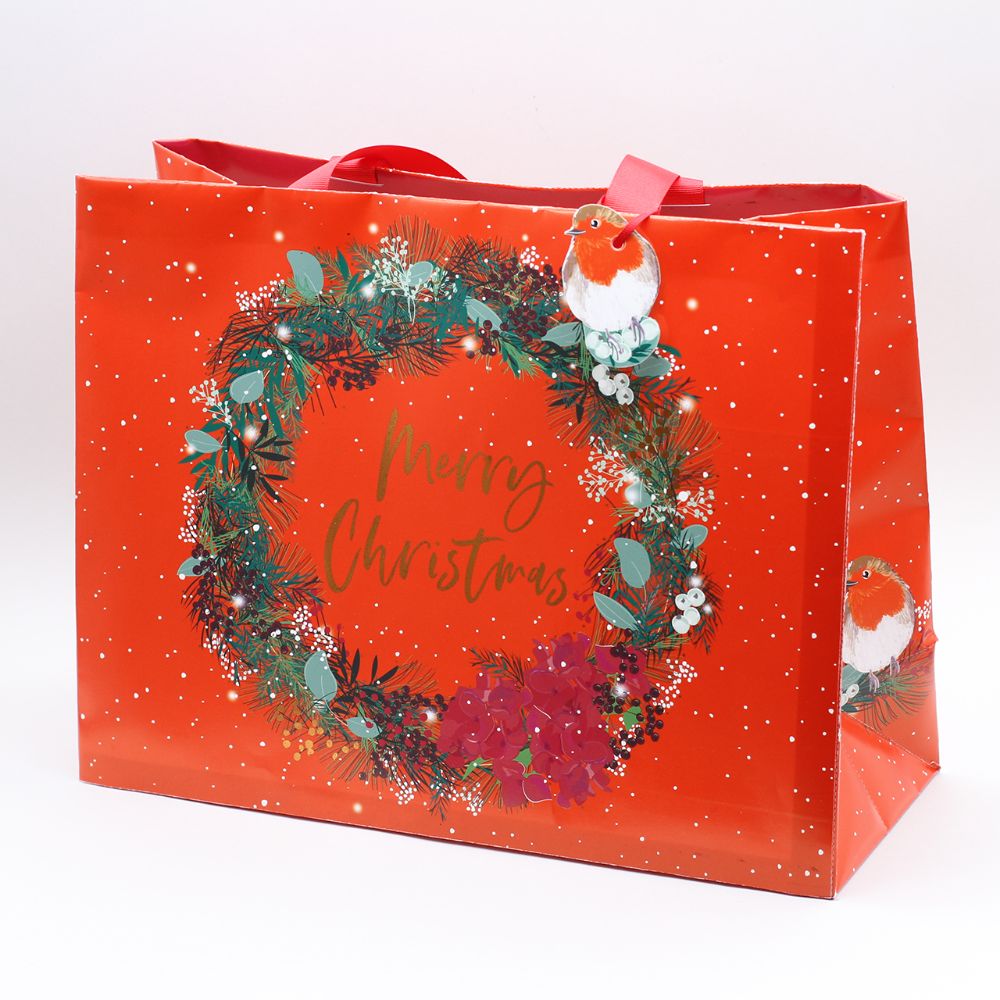 Red Wreath Large Gift Bag