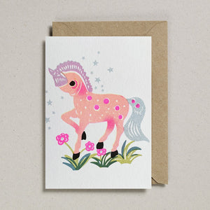 Fluorescent Peach Pony Card