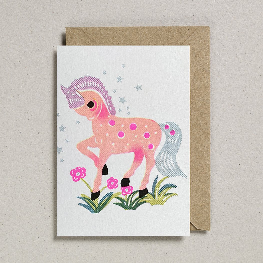 Fluorescent Peach Pony Card