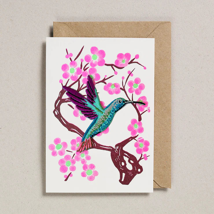 Iron On Hummingbird Blossom Card