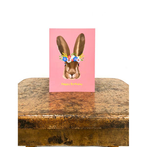 Happy Birthday Pink Hare Card