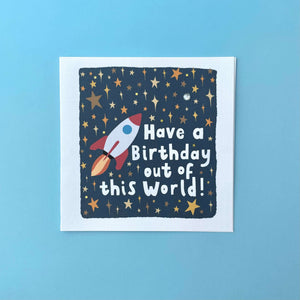 Rocket Birthday Card