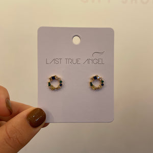Circle Multi Crystal Earrings