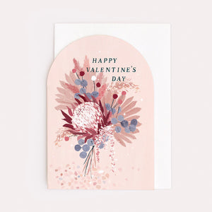 Happy Valentines Day Dried Flowers Card