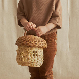 Natural Mushroom Rattan Basket