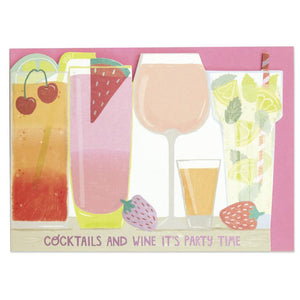 Cocktails and Wine Birthday Card