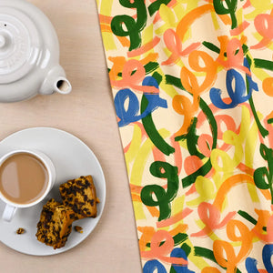 Squiggles Print Tea Towel