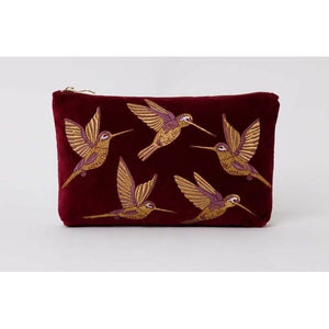 Hummingbird Ruby Red Velvet Everyday Pouch