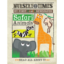 Load image into Gallery viewer, Nursery Times Crinkly Newspaper - Safari Animals